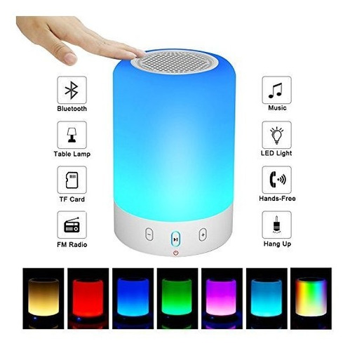 Luz Nocturna Altavoz Bluetooth Portátil Inalámbrico I...