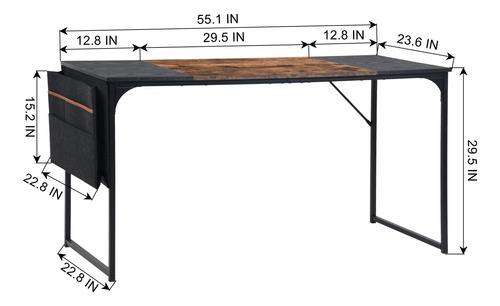 Furniturer Escritorio Para Computadora Con Bolsa De