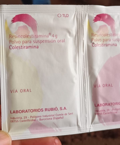 Imagen 3 de 5 de Resincolestiramina 4g Polvo P/suspens. Oral - Colestiramina
