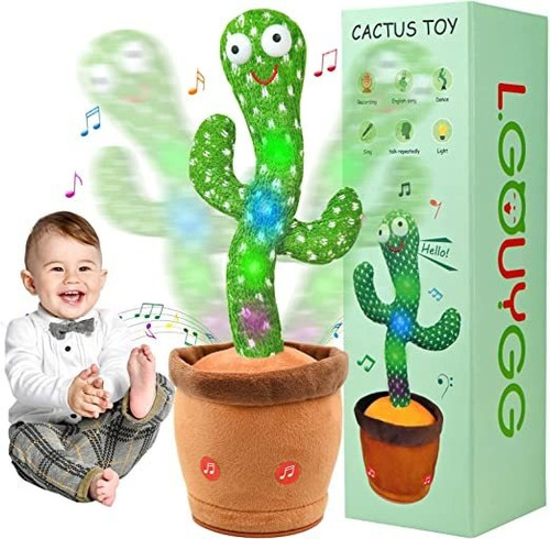 Juguete De Cactus Cantante, Peluche Parlante Con Luz Led