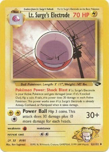 Lt. Surge's Electrode 52/132 Poco Comun Pokemon Tcg