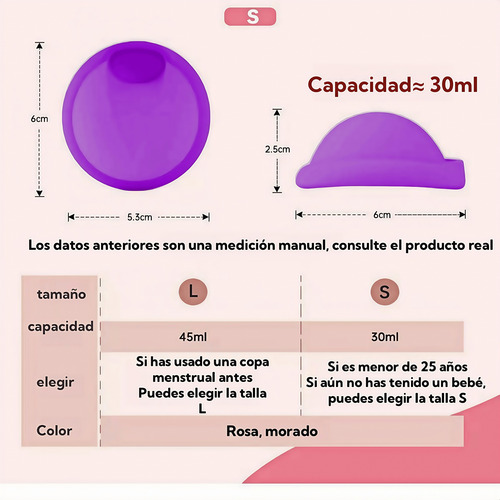 Disco Menstrual Reutilizable L Plus S Silicona Médica