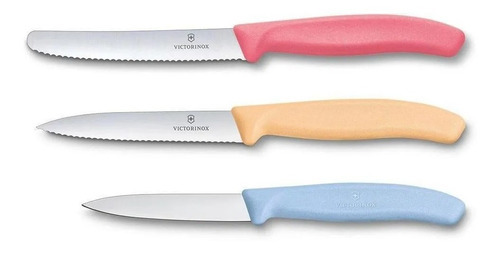 Cuchillos Victorinox Set 3 Pza Multicolor 6.7116.34l1 Color Azul/naranja/rosa