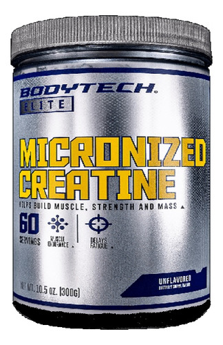 Creatina Micronizada Monohidrato 300 Gr Bodytech Sin Sabor