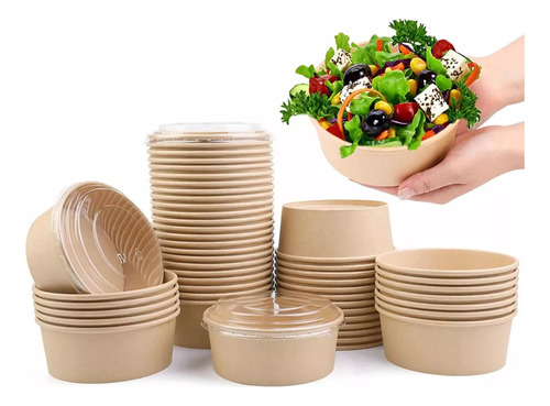 Envase Bowl Bamboo 1300 Cc X 50 Unidades Biodegradable