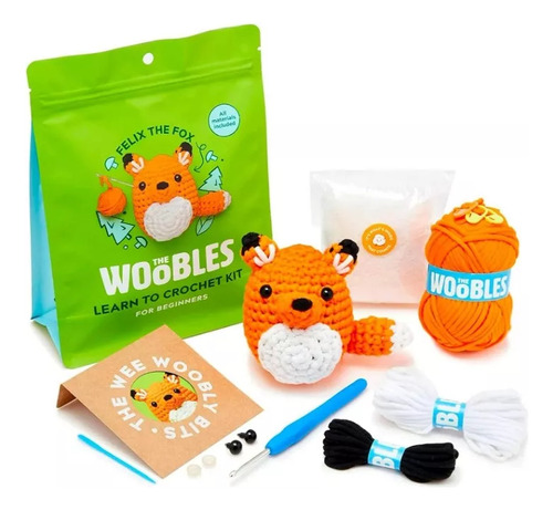 New Woobles Easy Peasy Yarn Beginner Crochet Toy Kit