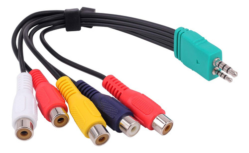 Cable Corto 3.5mm-2.5mm A 5 Rca Audio Y Video Av Flexible