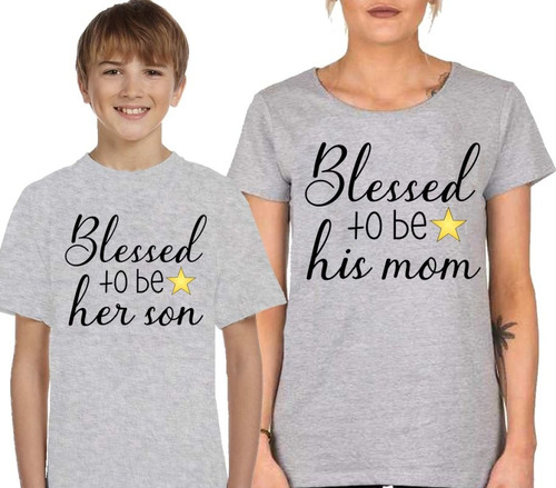 Remera De Mujer Dia De La Madre Blessed To Be His Mom