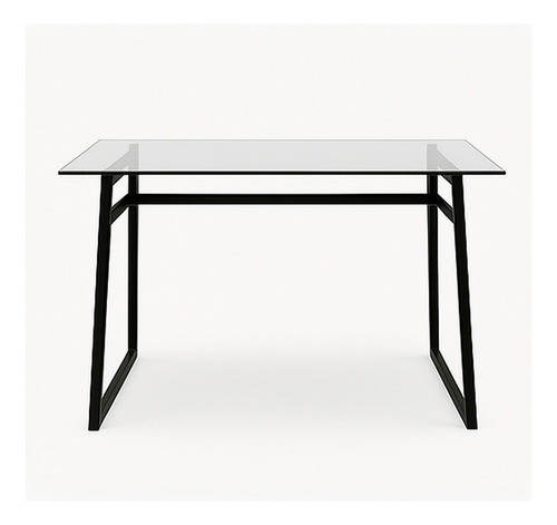 Mesa De Comedor Tapa De Vidrio Zipp 160x80cm Negro