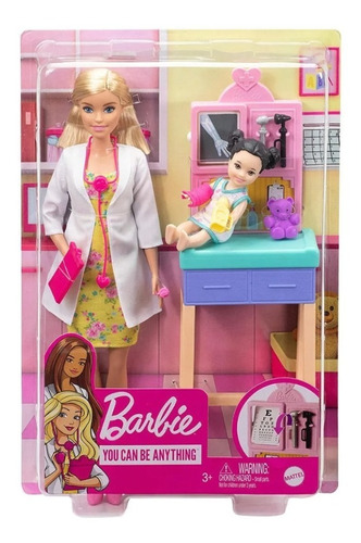 Muñeca Barbie Pediatra Rubia Accesorios Mattel