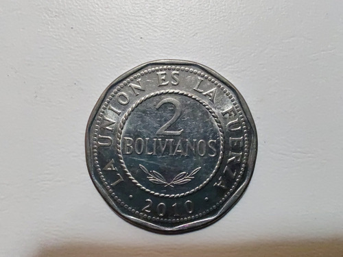 Moneda Bolivia 2 Bolivianos 2010 (x539.
