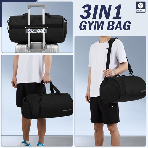 Bolsa De Gimnasio Con Compartimento Para Zapatos Y Húmedos -