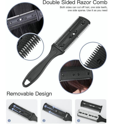 Imagen 7 de 9 de Set Tijera Cortar Pelo Entresacadora Cabello Peluquería
