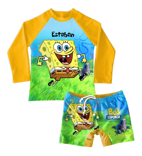 Conjunto De Traje De Baño Niño Bob Esponja