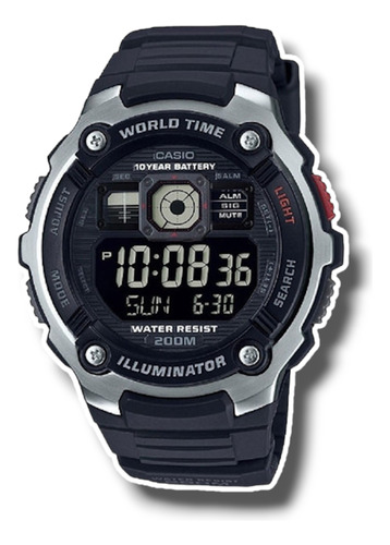 Reloj Casio Ae-2000w-1b, Sumergible, 2 Años Gtia 