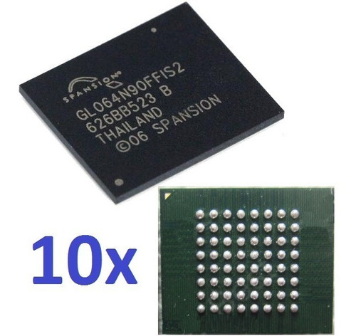 10x Bga Gl064n90ffis2 Spansion Chipset Memoria Flash Nova