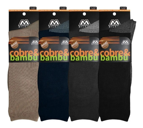 12 Calcetines De Bambú + Cobre  Precio Por Docena