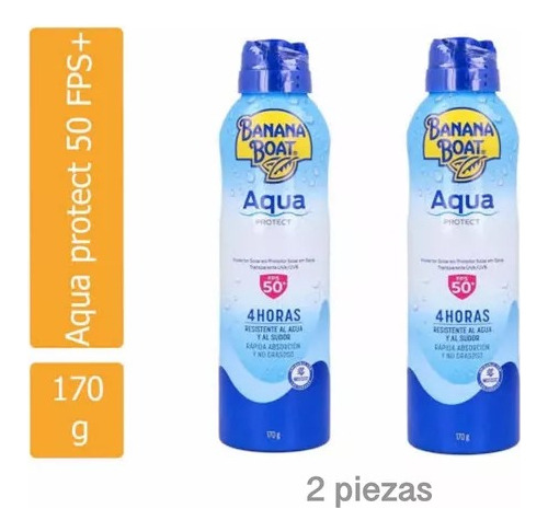 Bloqueador Banana Boat Protector Solar Aqua Spray 2 Pzas