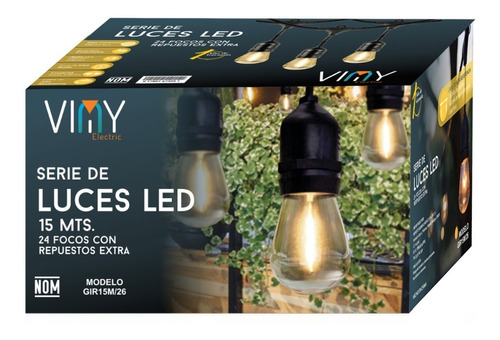 Set De Extensión Luces Led Focos Vintage 24 Enchufes Serie Color de la luz Cálido