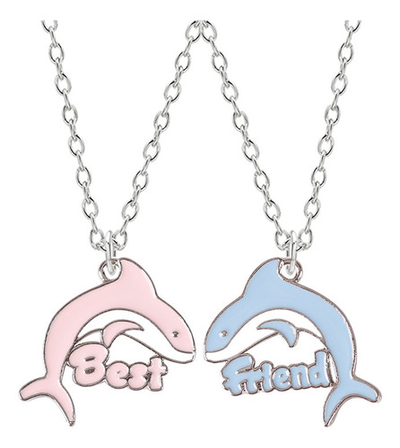 1 Par Best Friends Alphabet Dolphin Couple Collar