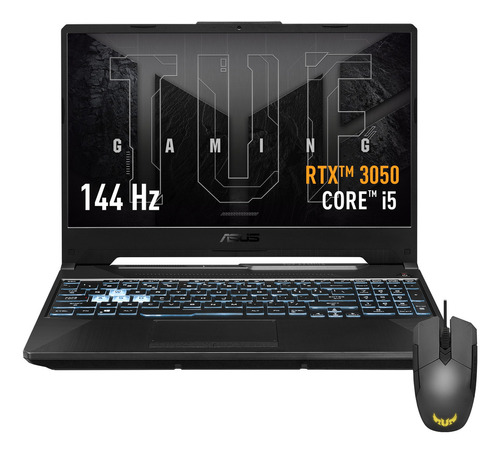 Notebook gamer  Asus TUF FX506HC-HN101W preta-grafite 15.6", Intel Core i5 I5-11400H  8GB de RAM 512GB SSD, NVIDIA GeForce RTX 3050 144 Hz Windows 11 Home