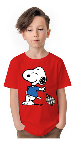 Polera Niños Snoopy Padel Tenis Pro 100% Algodon Wiwi