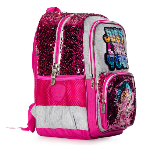 Mochila Just Like You Wilys Lentejuela Color Rosa