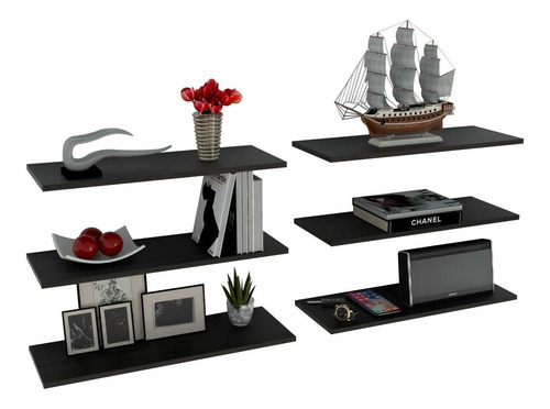Imagen 1 de 10 de Set 6 Repisas Flotantes Modernas Minimalistas Melamina 50x20