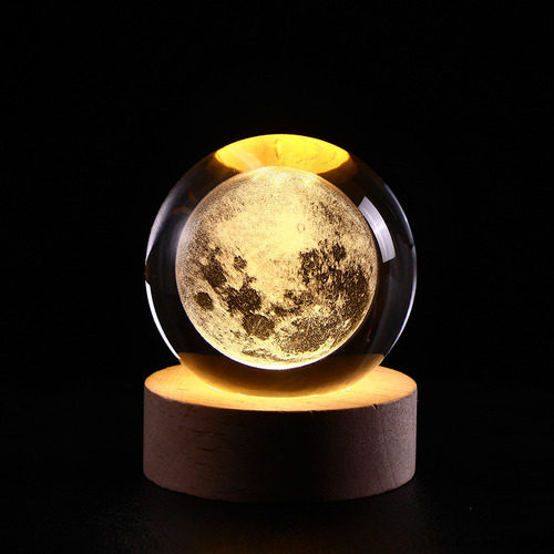 Luz Nocturna Led Luz Nocturna De Cristal Lunar 3d