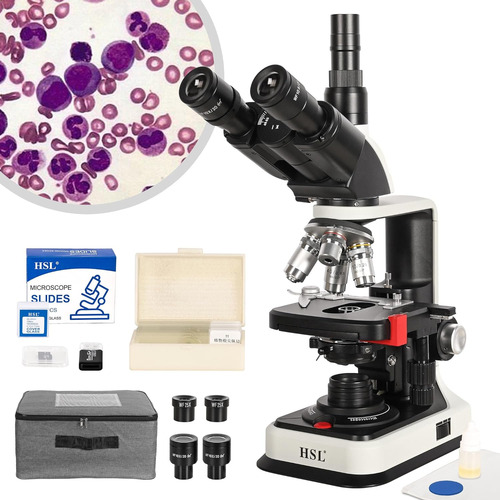 Hsl Microscopio Trinocular Compuesto Profesional,microscopio