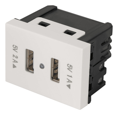 Toma Con 2 Puertos Usb 1.5 Módulos Línea Española Blanco