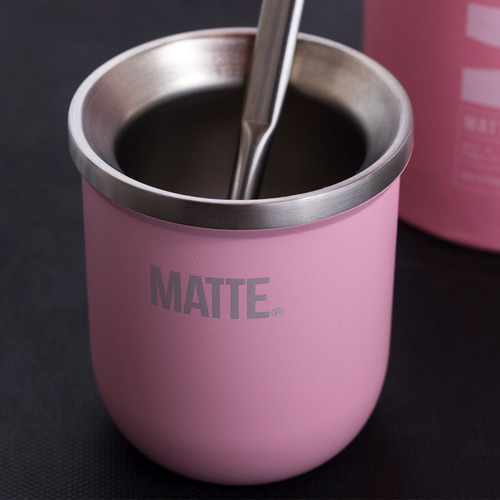 Imagen 4 de 6 de Mate Pink 100% Acero Inoxidable + Bombilla + Creative Pack