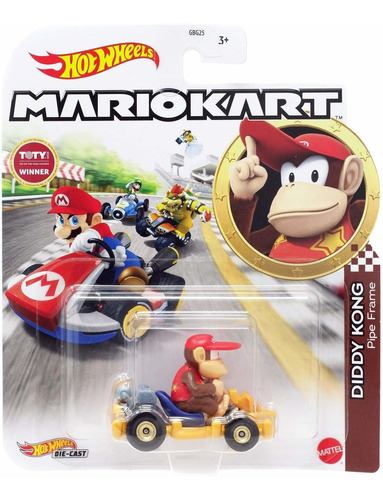 Hotwheels Mario Kart [diddy Kong] Marco De Tubería (escala 1