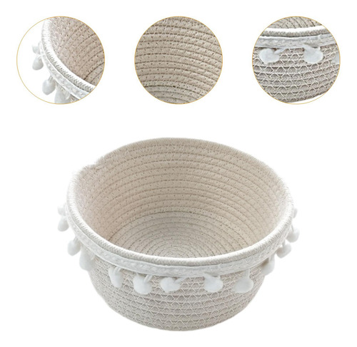 Cesta De Almacenamiento Tejido A Mano Cesta De Pan 20cmx10cm