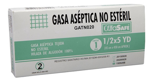 Gasa Aséptica Alfa Safe 1/2x5 Yarda