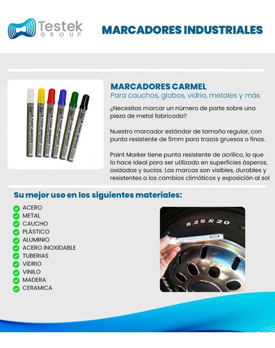 Imagen 3 de 6 de Marcadores Para Cauchos, Globos, Vidrio, Metales Y Más