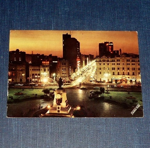 Antigua Postal Plaza San Martín Nicolás D Piérola Noche 1982