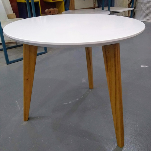 Imagen 2 de 7 de Mesa Ratona Redonda Laqueado Combinado, Escandinava