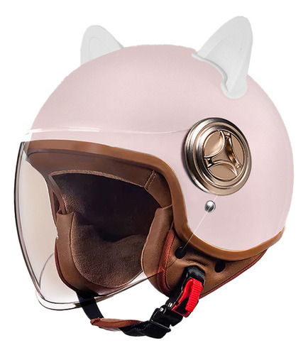 Casco De Moto Cat's Ear, Protección Contra Caídas, Color Ros