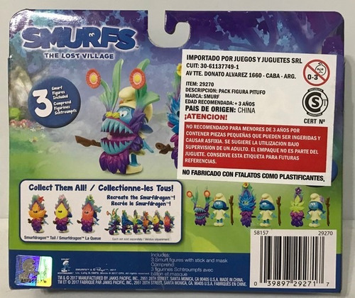 Los Pitufos Figuras Surtidas Blister X 3 Art 29270 Loonytoys