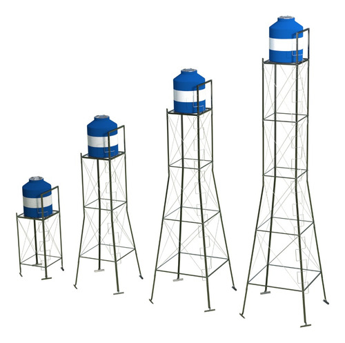 Torre Tanque Desmontable 4m Galvanizada 1500l Reforzada