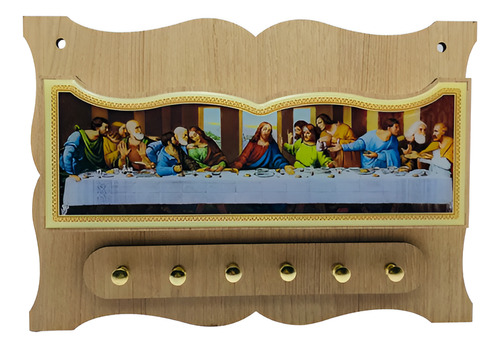 Porta Chave Religioso Parede Santa Ceia Com Porta Objetos
