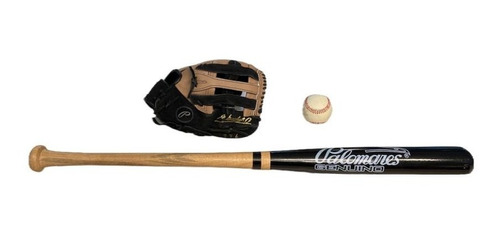 Kit Beisbol Adulto Manopla Bat Y Pelota Palomares Fpx