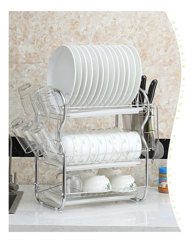 Escurridor De Platos Con Soporte Para Utensilios De Cocina D