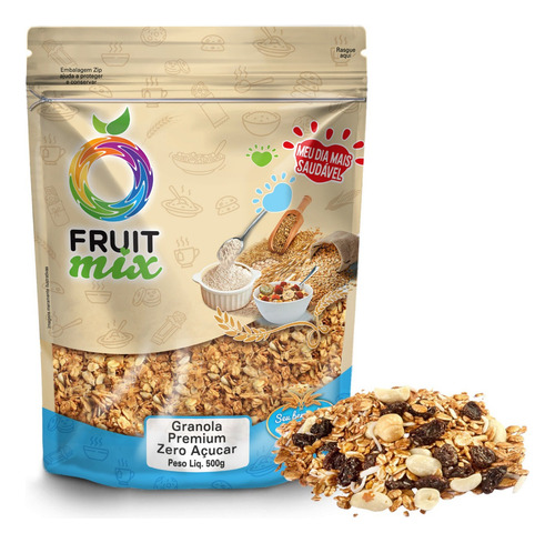 Granola Sem Açucar Zero Açucar Premium Fruit Mix 500 Gr