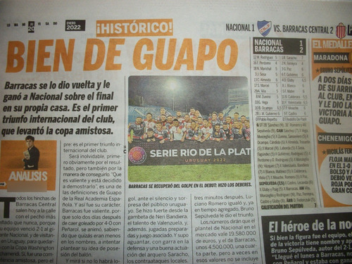 Barracas Central Campeon De Dos Copas Vs.nacional Y Danubio (Usado)