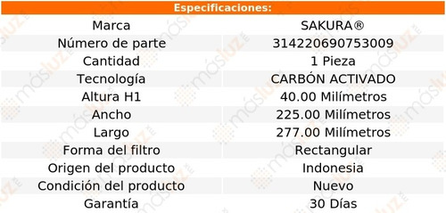 Filtro Aire Acondicionado Carb Act Fusion 2.5l 4 Cil 13/20