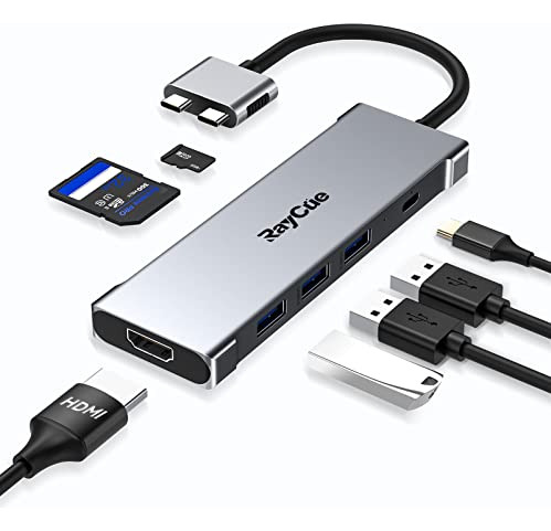 Adaptador Usb C 7-en-1 Para Macbook Pro/air, Hdmi 4k 60hz,