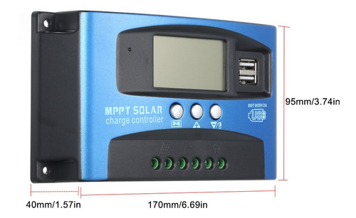 30a Mppt Controlador De Carga Solar Dual Usb Display Lcd