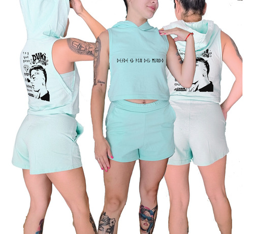 Remera Con Capucha Y Short De Duki- Trap Argentino- Colores